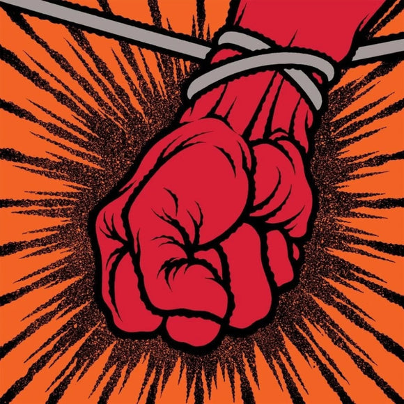 Metallica St Anger album cover with iconic red fist design and bold logo