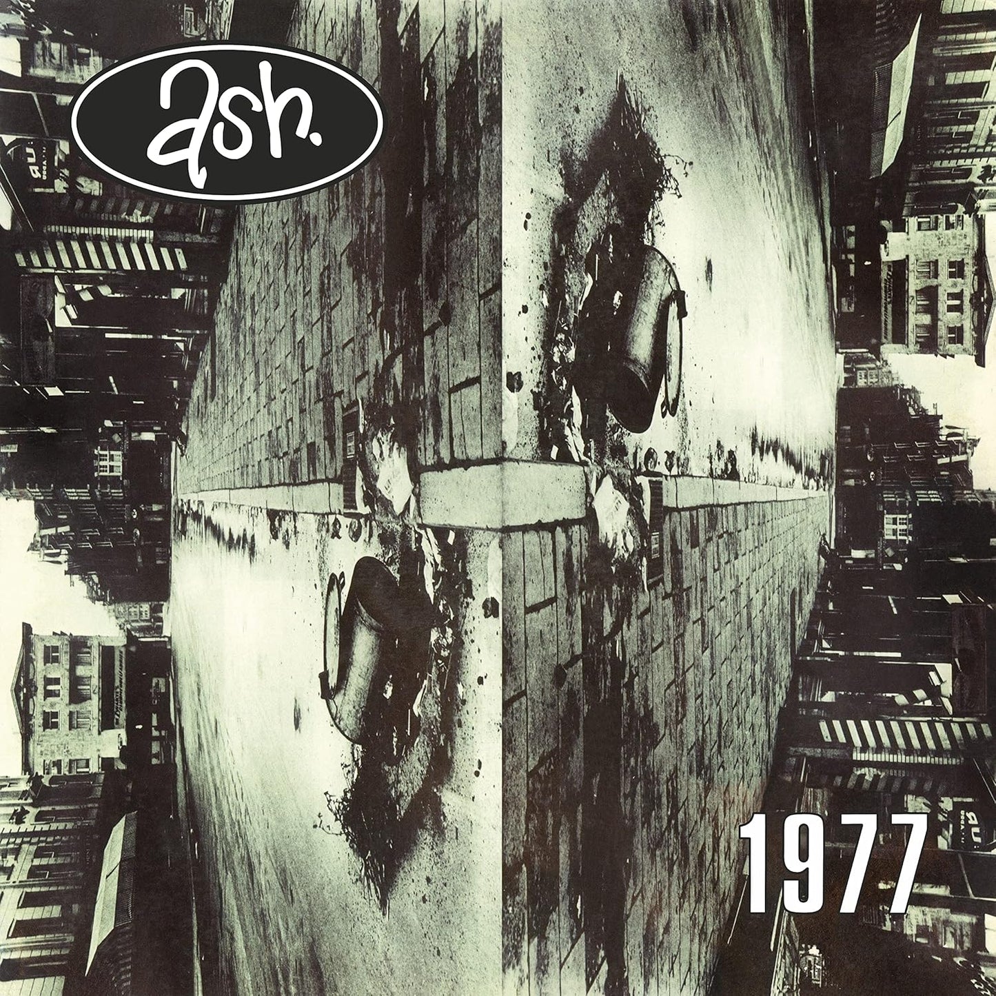 Ash 1977 black and white splatter vinyl LP album cover featuring debut artwork