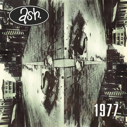 Ash 1977 black and white splatter vinyl LP album cover featuring debut artwork
