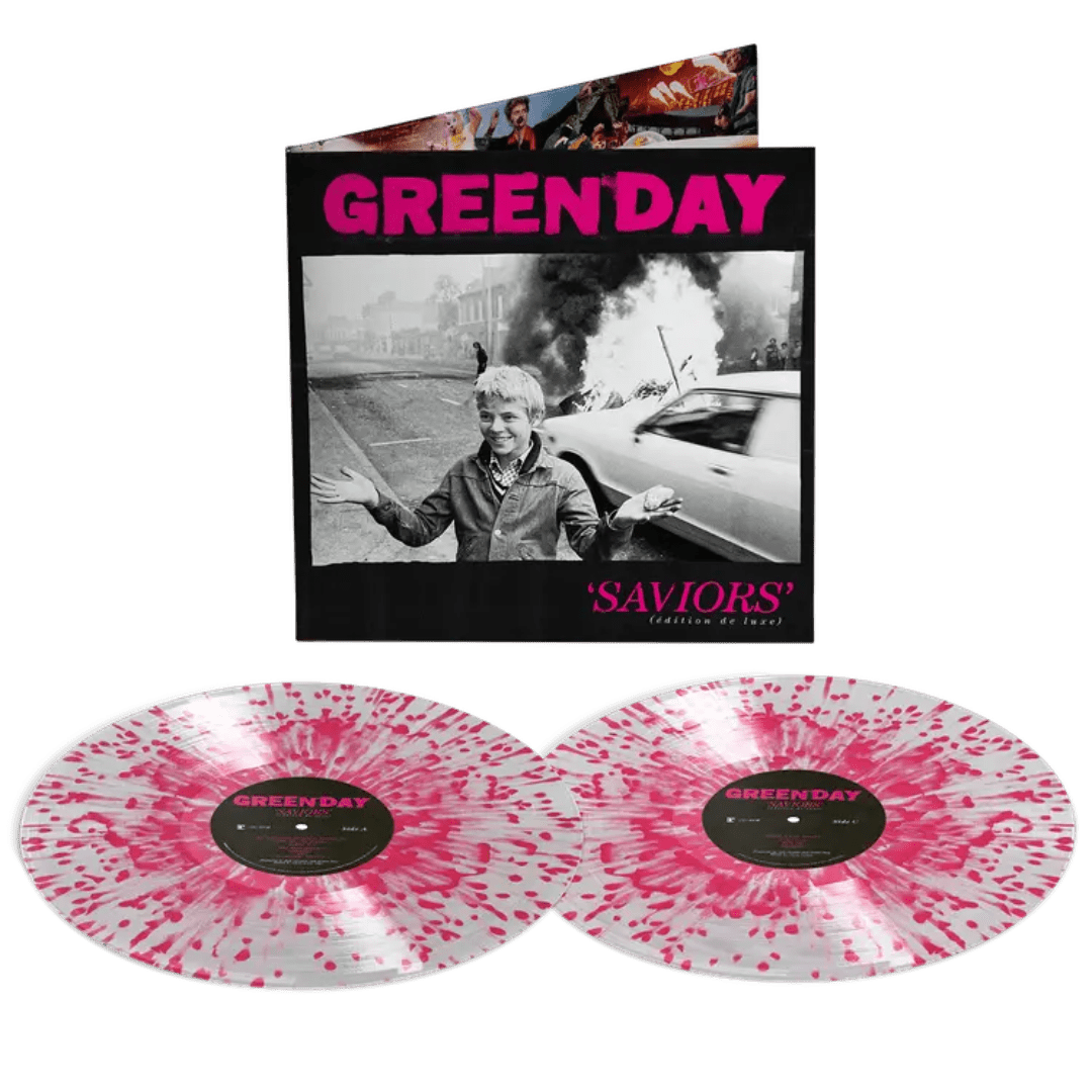 Saviors deluxe artwork featuring Green Day’s rebellious punk aesthetic
