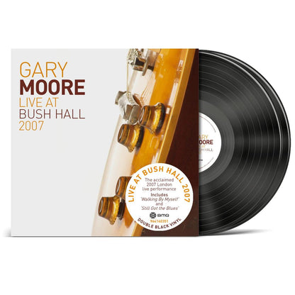 2LP black vinyl of Gary Moore’s Bush Hall performance with live artwork shown.