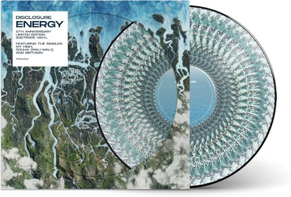Spinning ENERGY Zoetrope vinyl creating cloud and water movement inspired by album art.