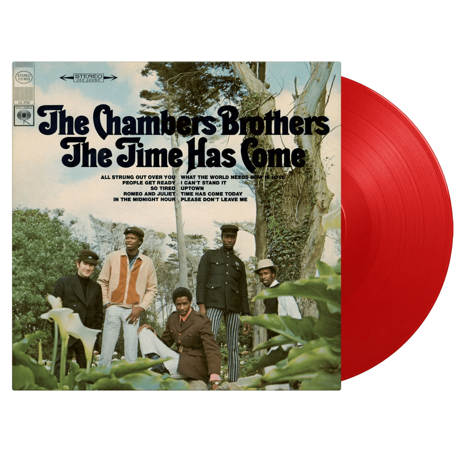 Front cover of The Chambers Brothers’ iconic album The Time Has Come with vintage 1960s design.