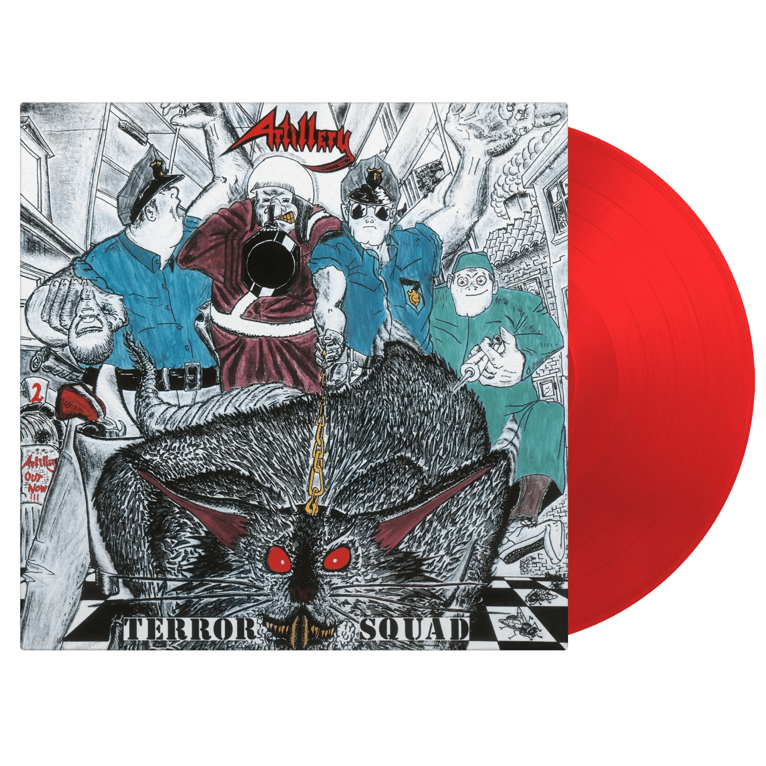 Red translucent vinyl edition of Artillery’s thrash metal album Terror Squad.