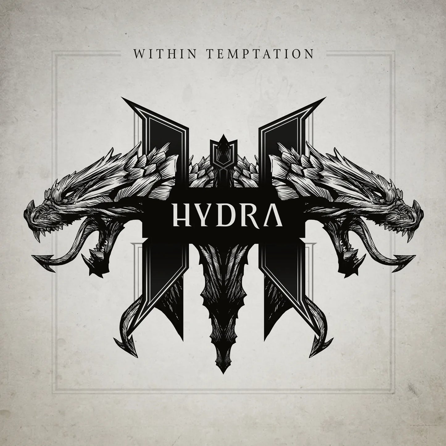 Within Temptation Hydra album artwork featuring multi-headed serpent imagery. 