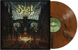 Meliora by Ghost orange marbled vinyl edition featuring dark theatrical cover design