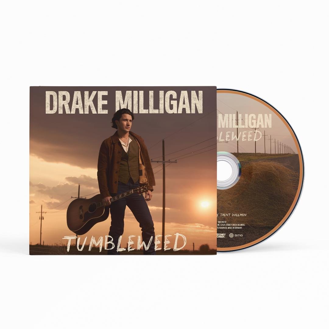 Tumbleweed album artwork featuring Drake Milligan storytelling tracks