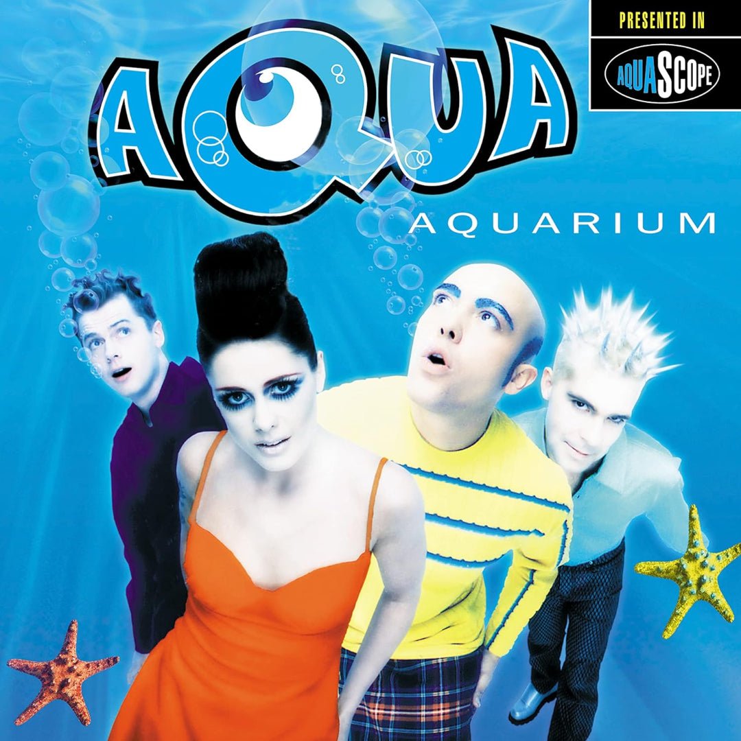 Aqua Aquarium LP album artwork featuring colourful 90s pop design