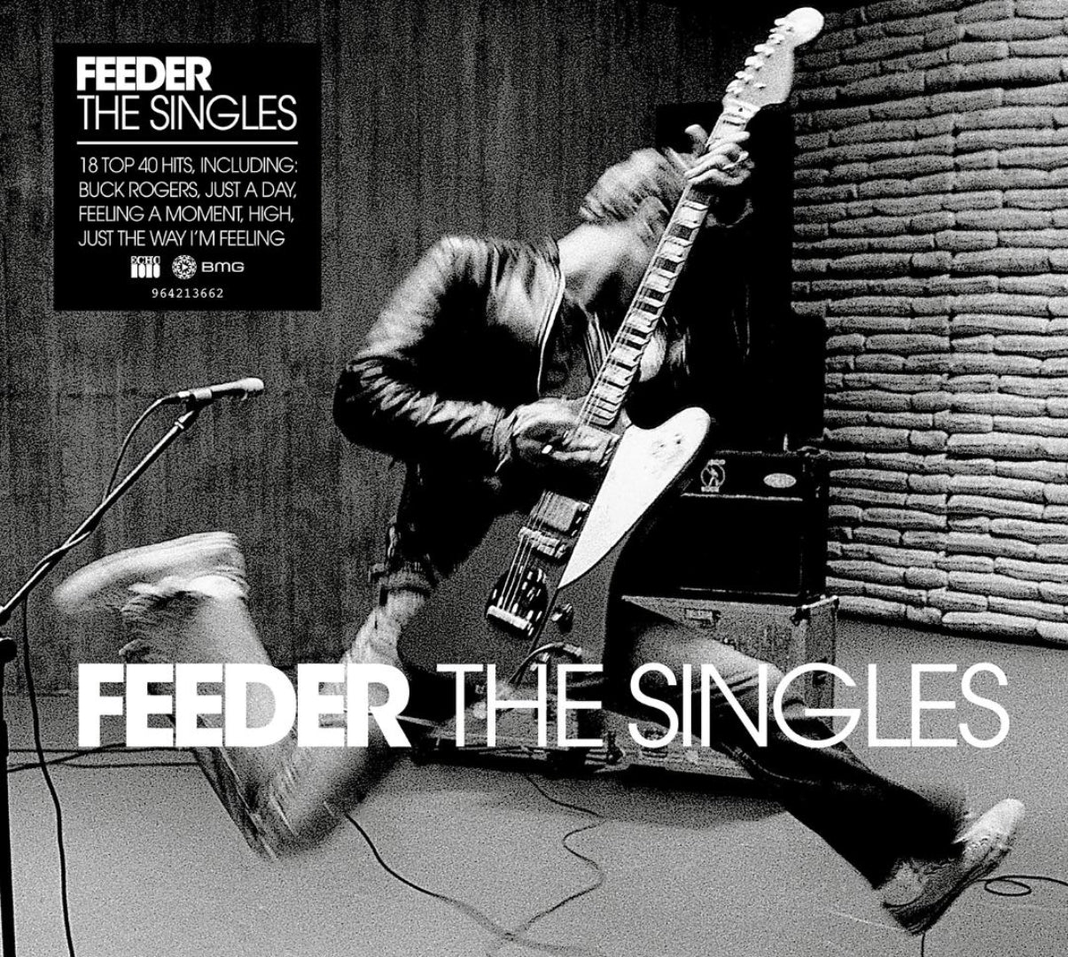 Close-up of Feeder The Singles album artwork against a clean background.