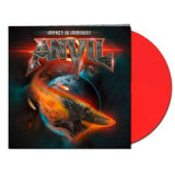 Impact Is Imminent by Anvil on red vinyl showcasing heavy metal album design.