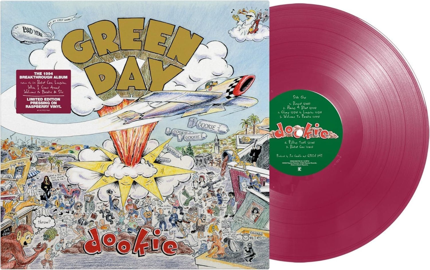 Green Day Dookie LP coloured vinyl sleeve front cover artwork image