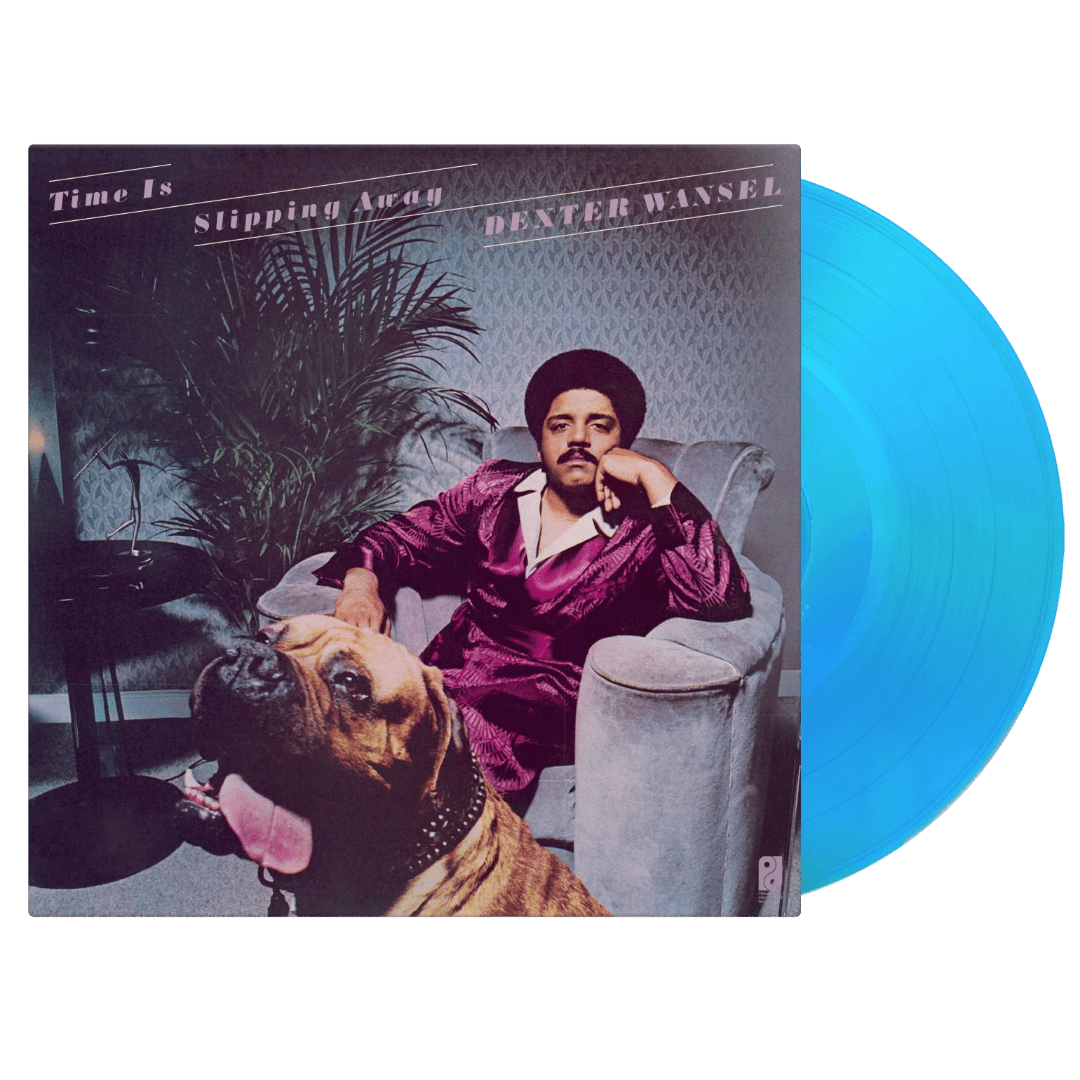 Time Is Slipping Away Dexter Wansel vinyl LP blue coloured pressing sleeve art