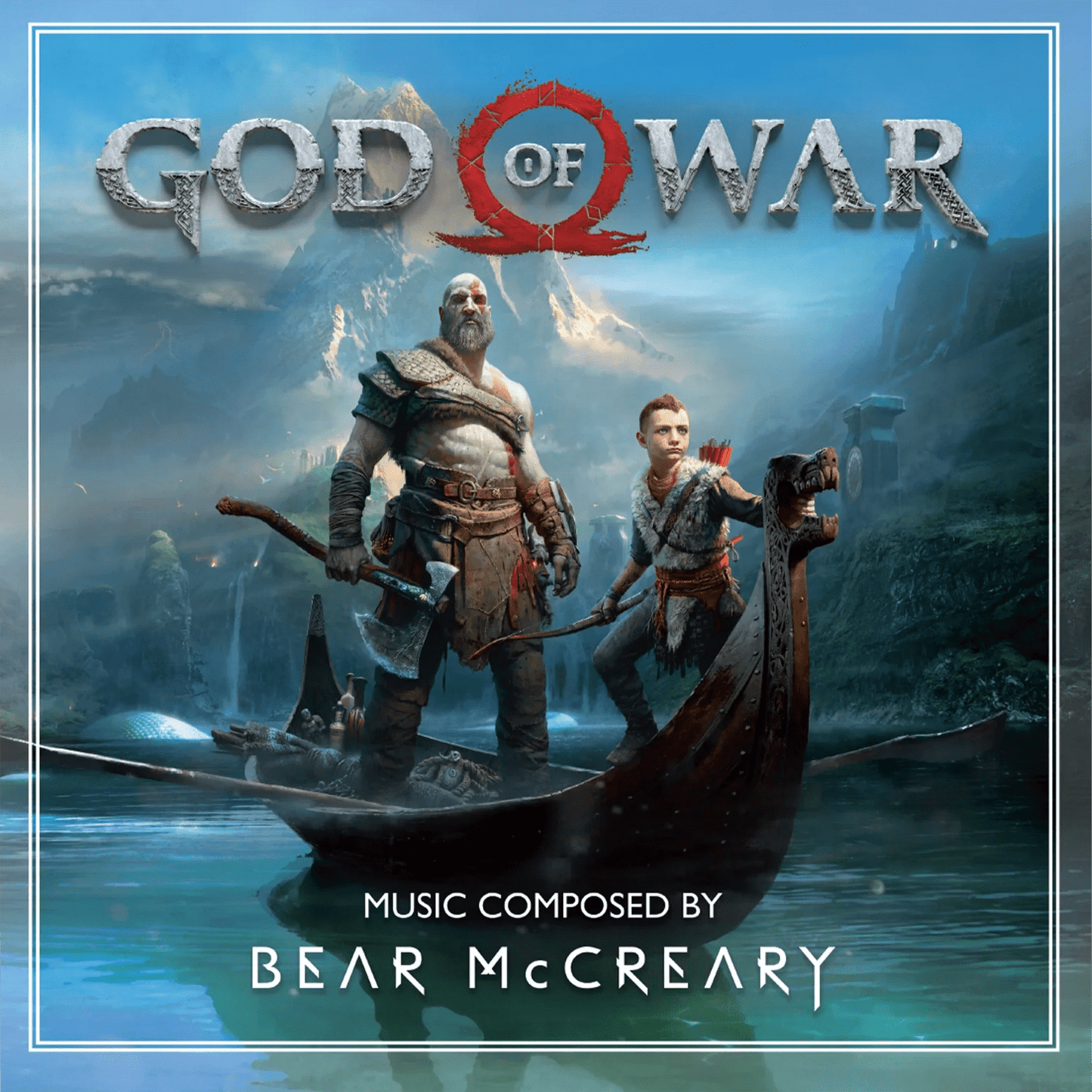 God Of War soundtrack LP turquoise vinyl Bear McCreary game score album cover art