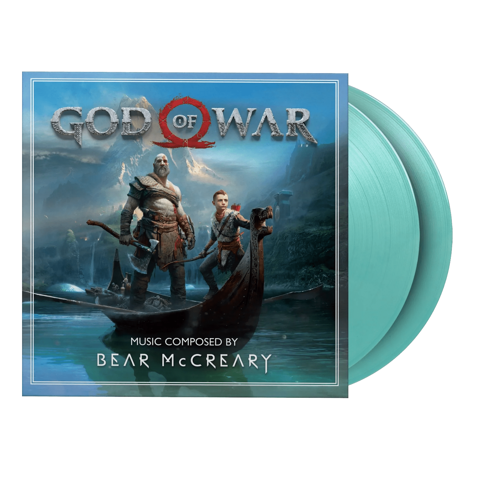 Bear McCreary God Of War vinyl LP turquoise coloured pressing soundtrack sleeve
