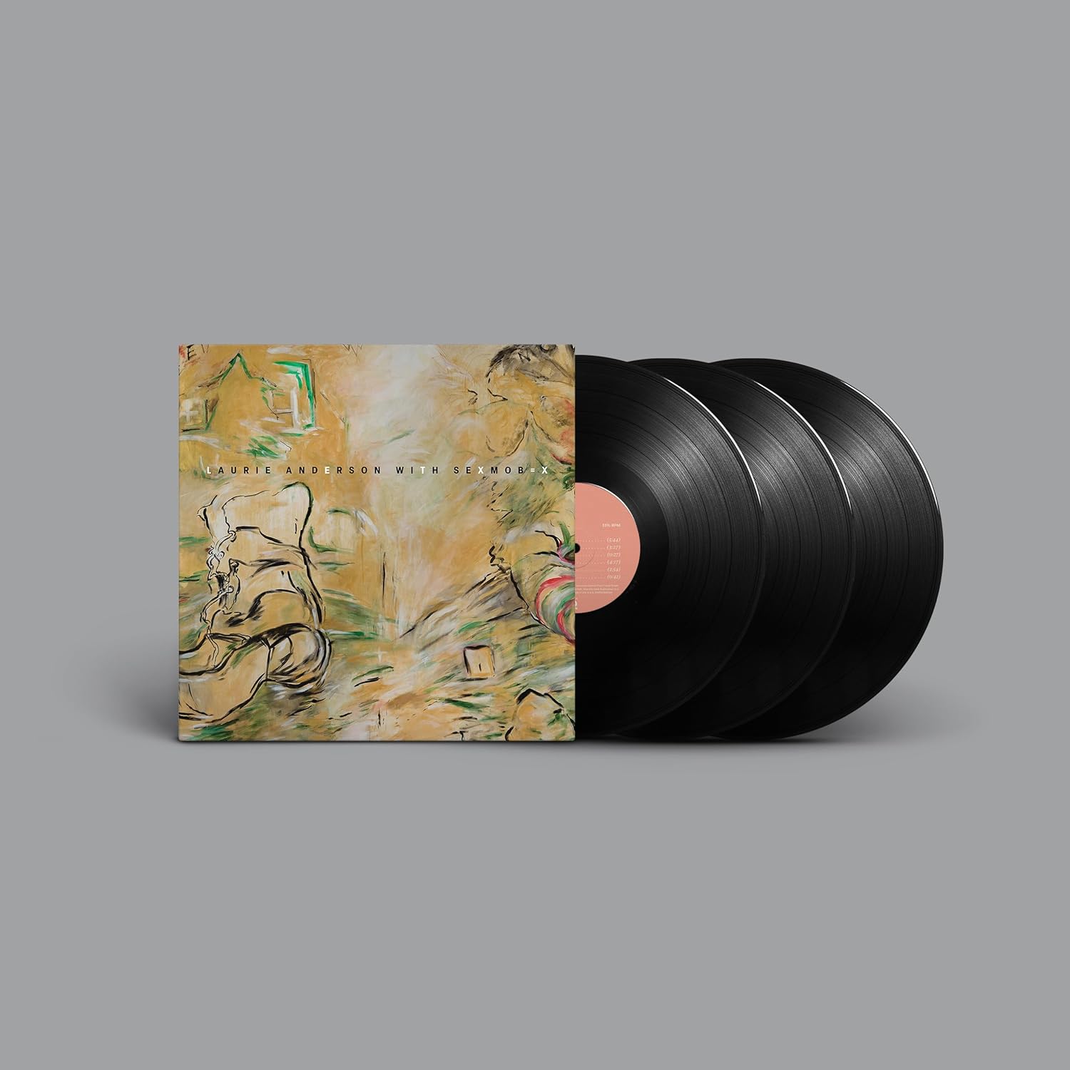 Let X=X Laurie Anderson with Sexmob triple LP live recordings artwork cover