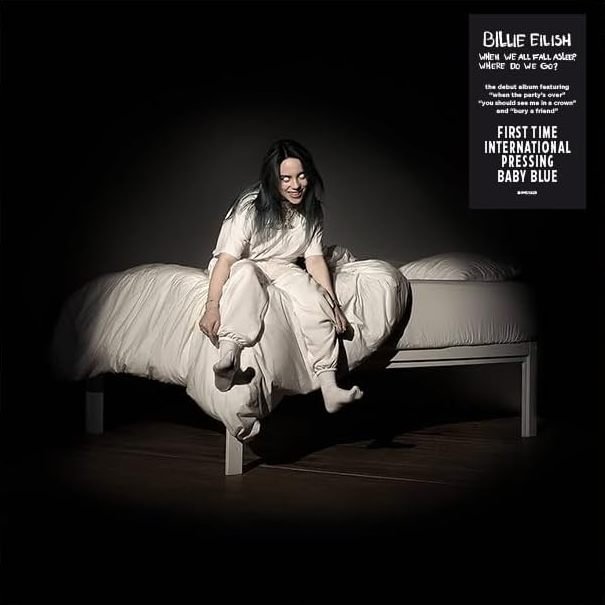 Billie Eilish When We All Fall Asleep LP baby blue vinyl pop album release