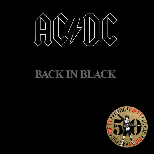 AC DC Back In Black LP black white swirl vinyl album cover classic rock