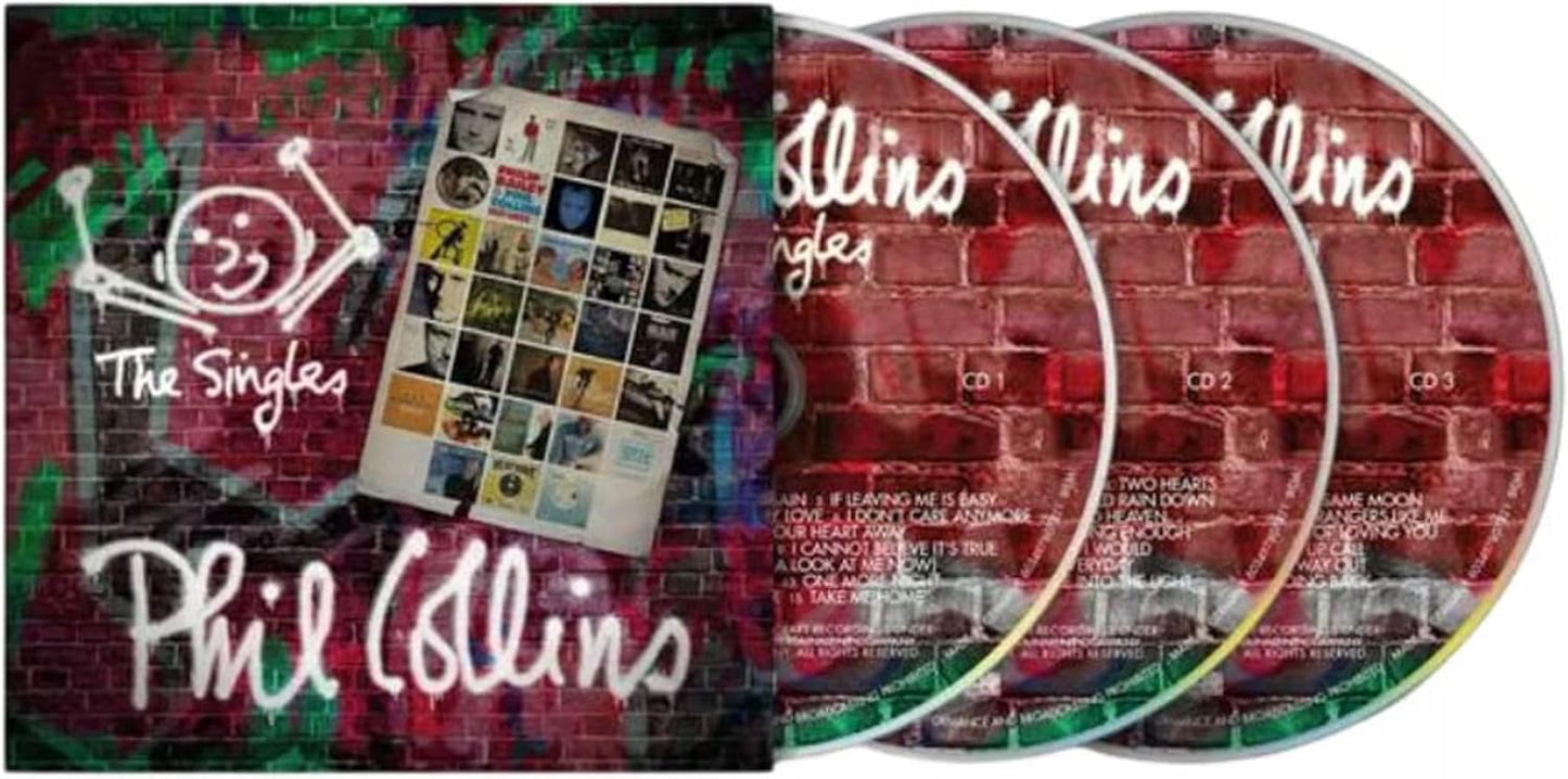 Phil Collins The Singles 3CD set case artwork classic pop rock hits album