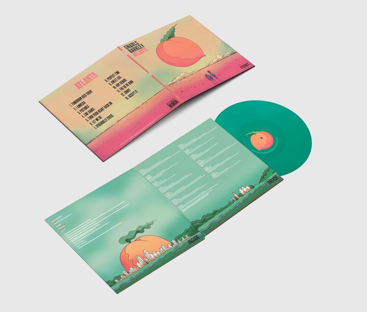 Gnarls Barkley Atlanta green vinyl LP record sleeve and disc image