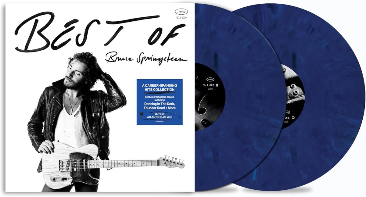 Best Of Bruce Springsteen blue vinyl double LP record sleeve image