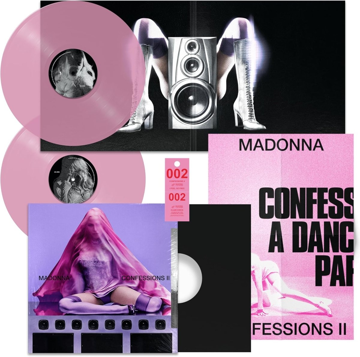Madonna Confessions II LP pink vinyl gatefold sleeve inner artwork set