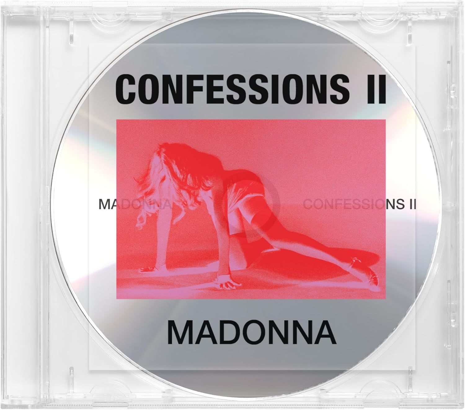 Madonna Confessions II CD clear jewel case with transparent sticker art
