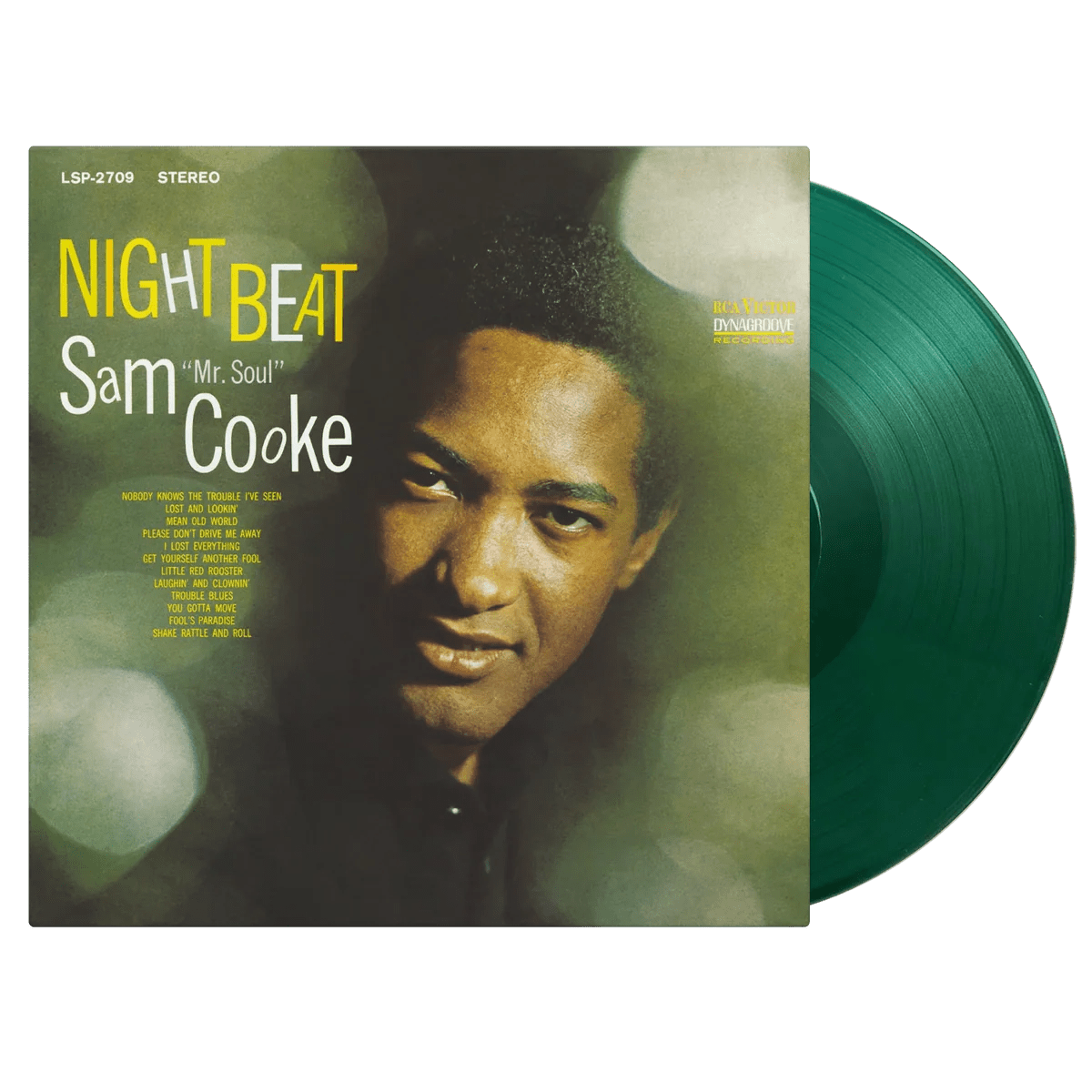 Night Beat LP green vinyl by Sam Cooke featuring iconic soul recordings