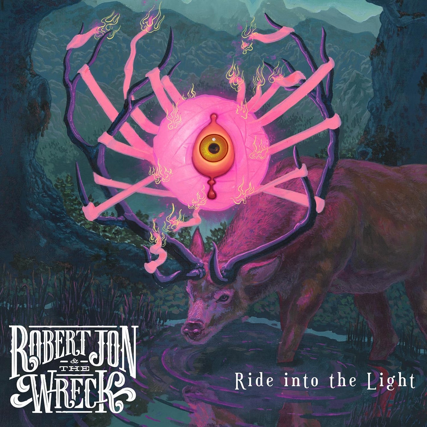 Robert Jon & The Wreck Ride Into The Light yellow red swirl vinyl LP