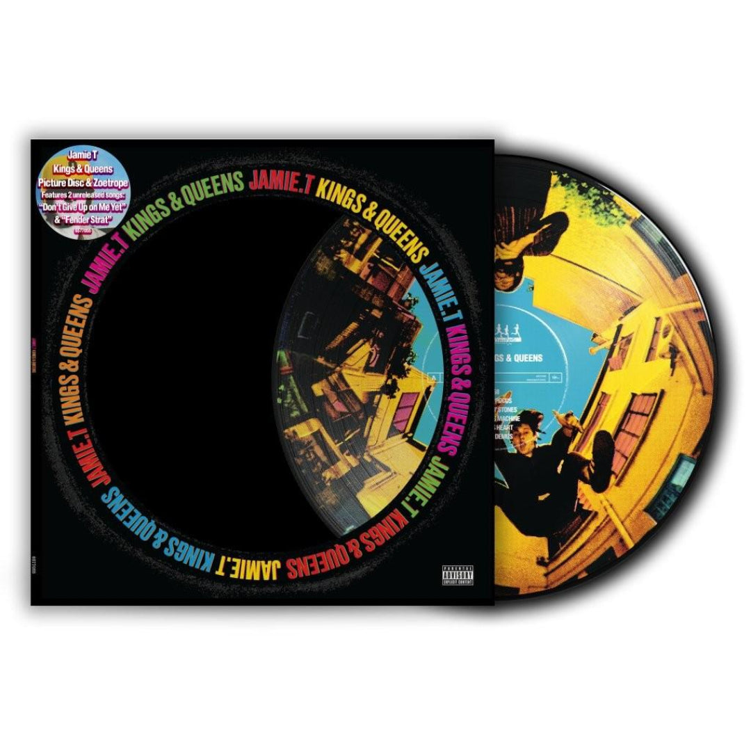 Jamie T Kings & Queens 2009 album 1LP picture disc with zoetrope Side B design vinyl.
