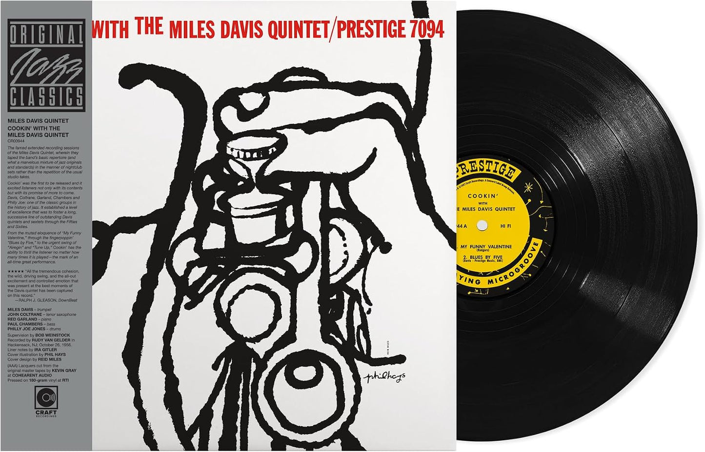 The Miles Davis Quintet Cookin vinyl record showcasing legendary jazz musicianship