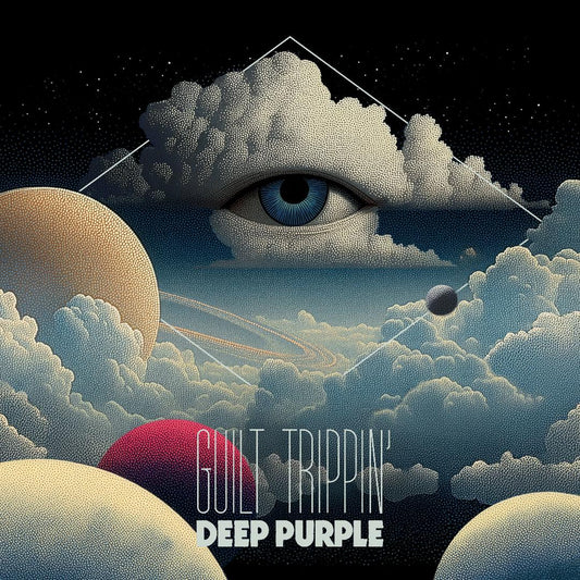 Deep Purple Guilt Trippin 12 inch single on silver and blue splatter vinyl