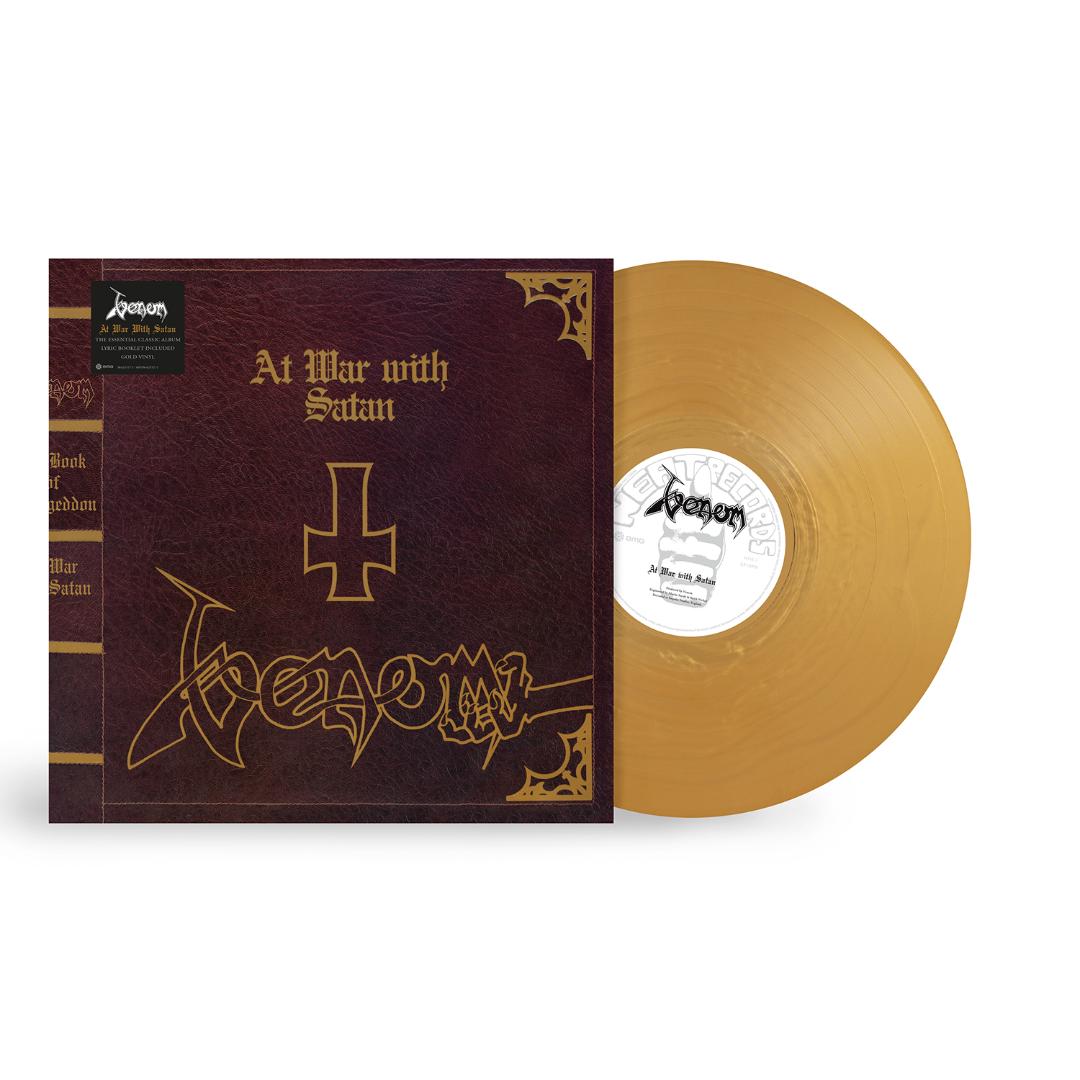 At War With Satan by Venom gold vinyl record with legendary heavy metal tracks