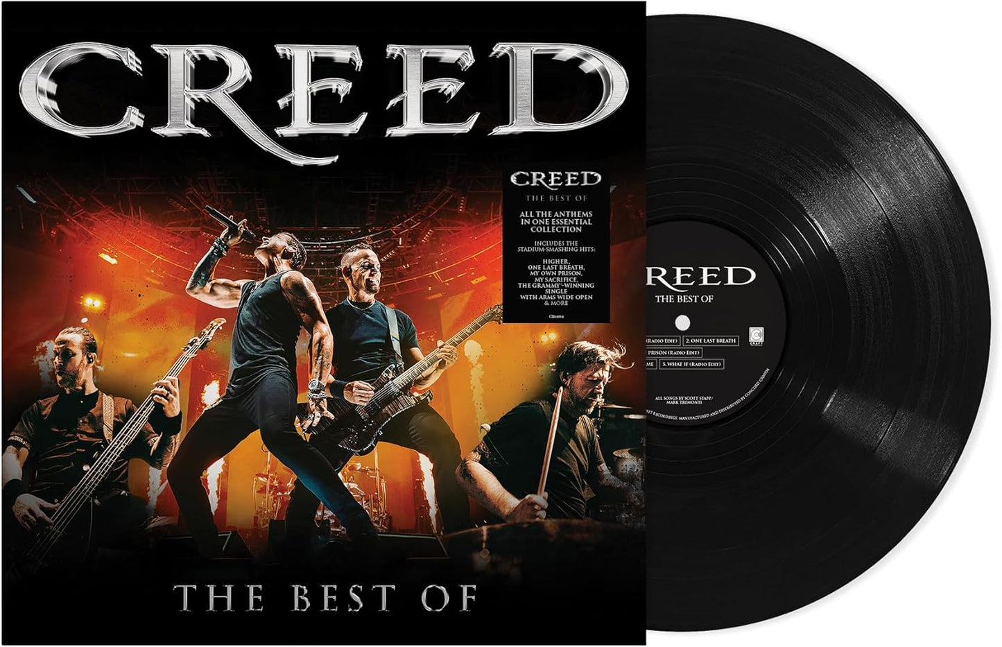 The Best of Creed vinyl record showing the 12 inch black LP resting in front of its modern compilation jacket.