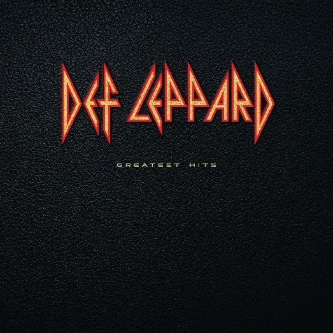 Front cover artwork of Def Leppard Greatest Hits album featuring the classic silver band logo on a dark textured background.