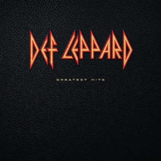 Front cover artwork of Def Leppard Greatest Hits album featuring the classic silver band logo on a dark textured background.