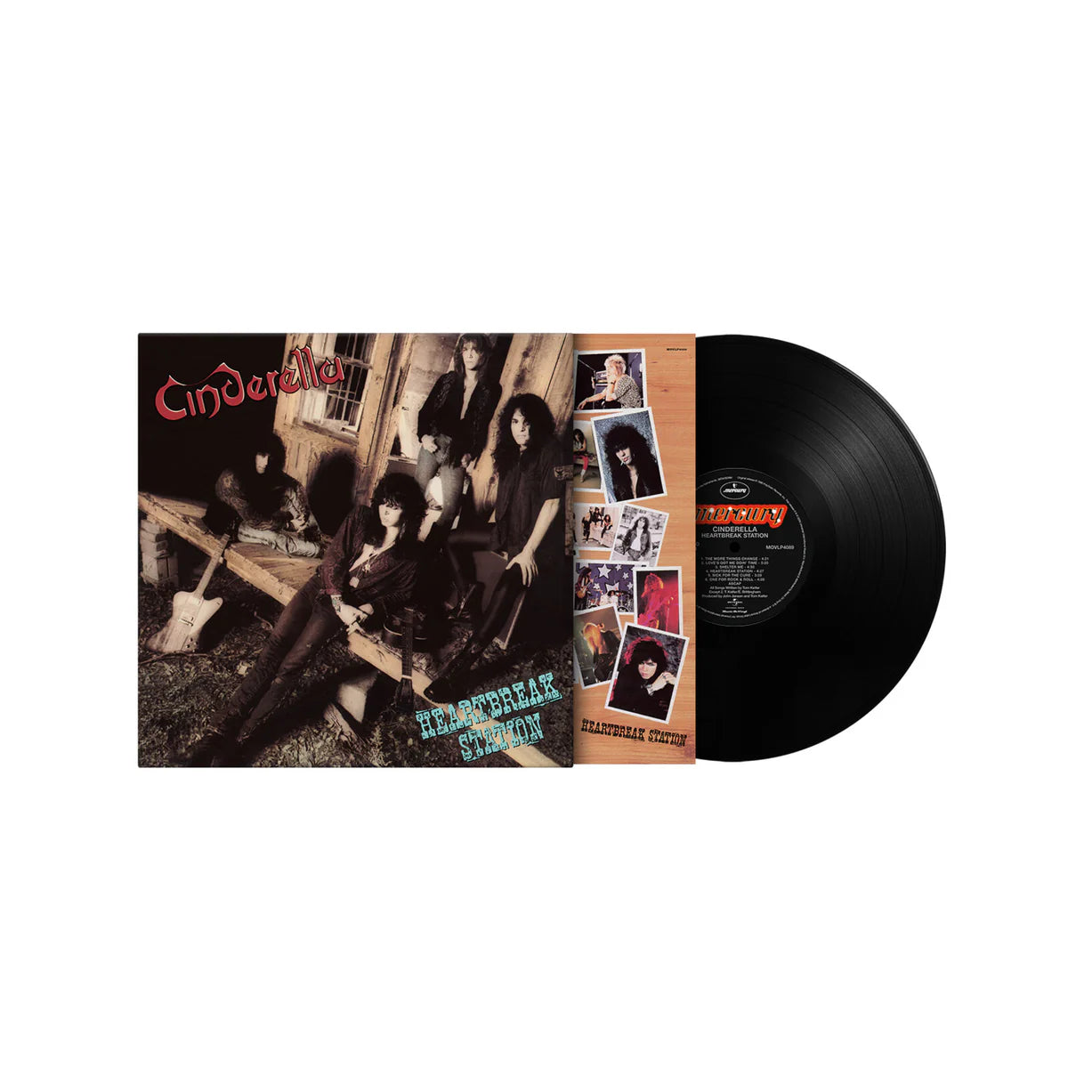 Cinderella Heartbreak Station vinyl featuring Shelter Me and title track