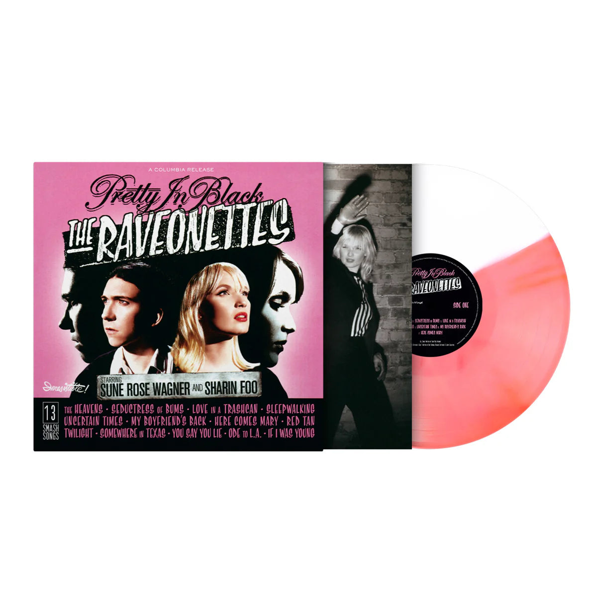 Pretty In Black by The Raveonettes white and pink vinyl LP record