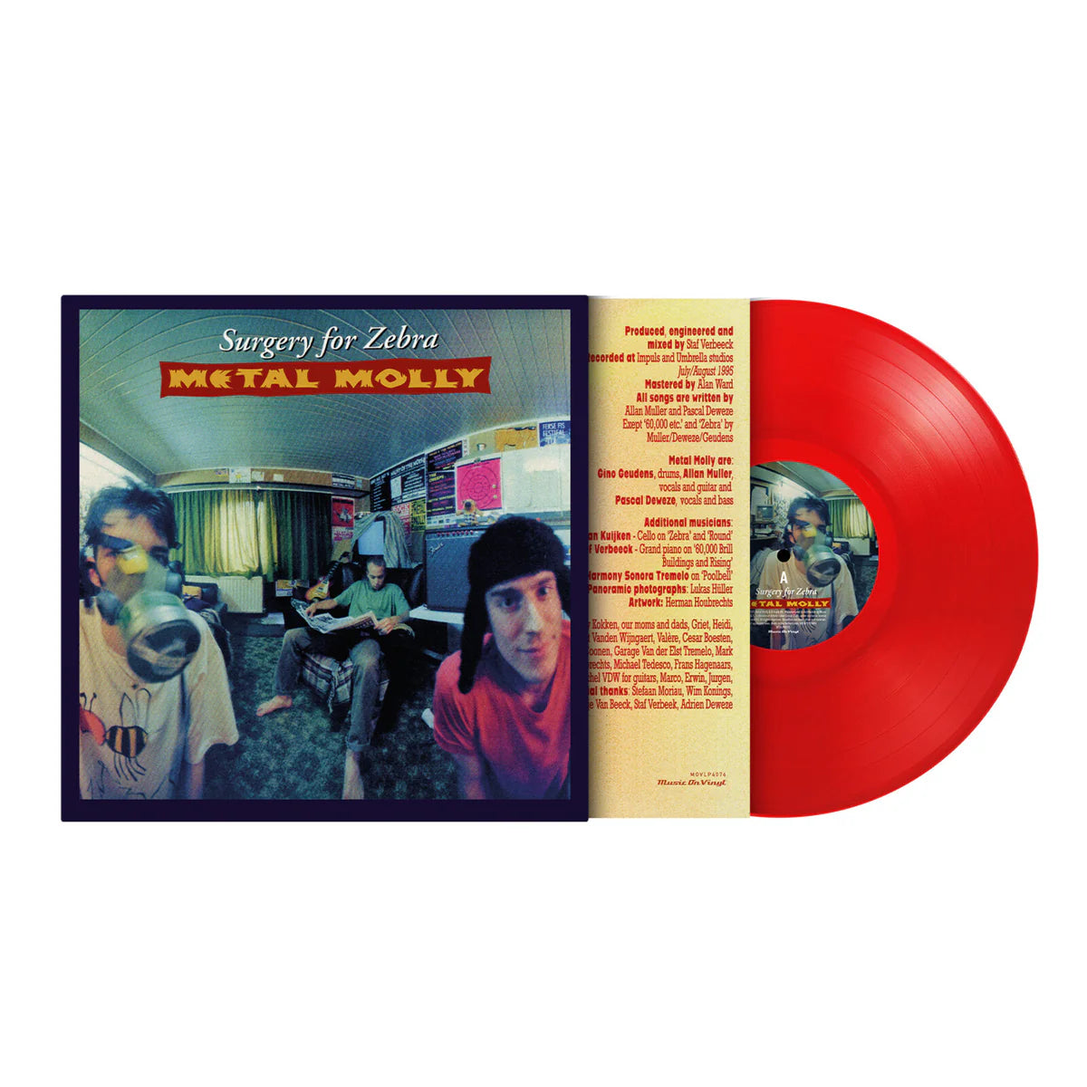 Surgery For Zebra by Metal Molly on red vinyl LP record.