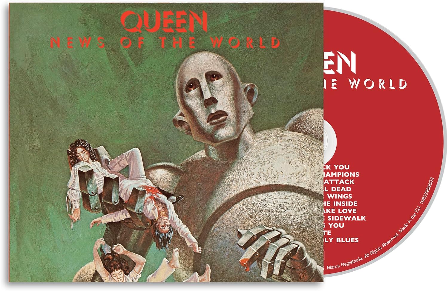 Queen News Of The World record showcasing the classic rock album artwork.