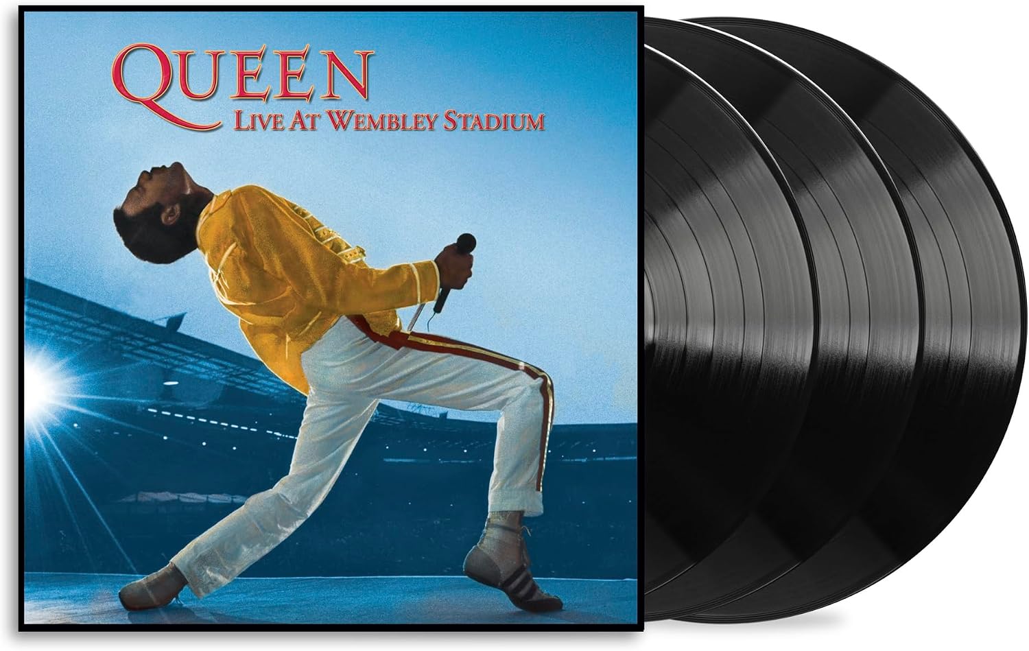 Live At Wembley 86 by Queen on triple vinyl with original sleeve design.
