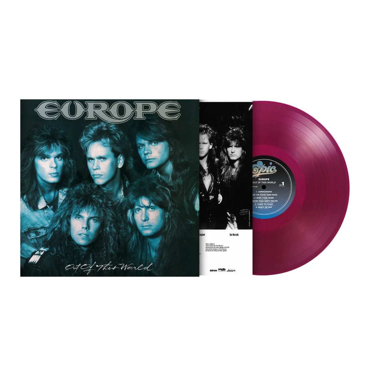 Europe Out Of This World purple vinyl LP featuring Superstitious classic