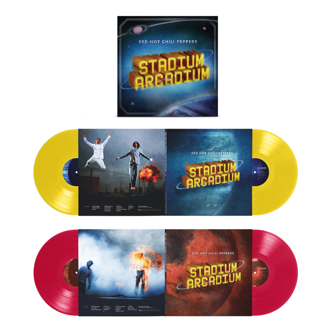 Stadium Arcadium 4 LP Canary Yellow And Apple Red Vinyl Red Hot Chili Peppers album