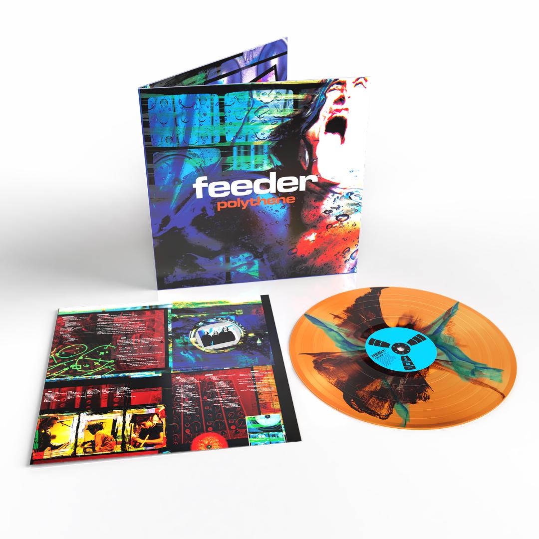 Polythene by Feeder orange black blue vinyl LP 30th anniversary edition