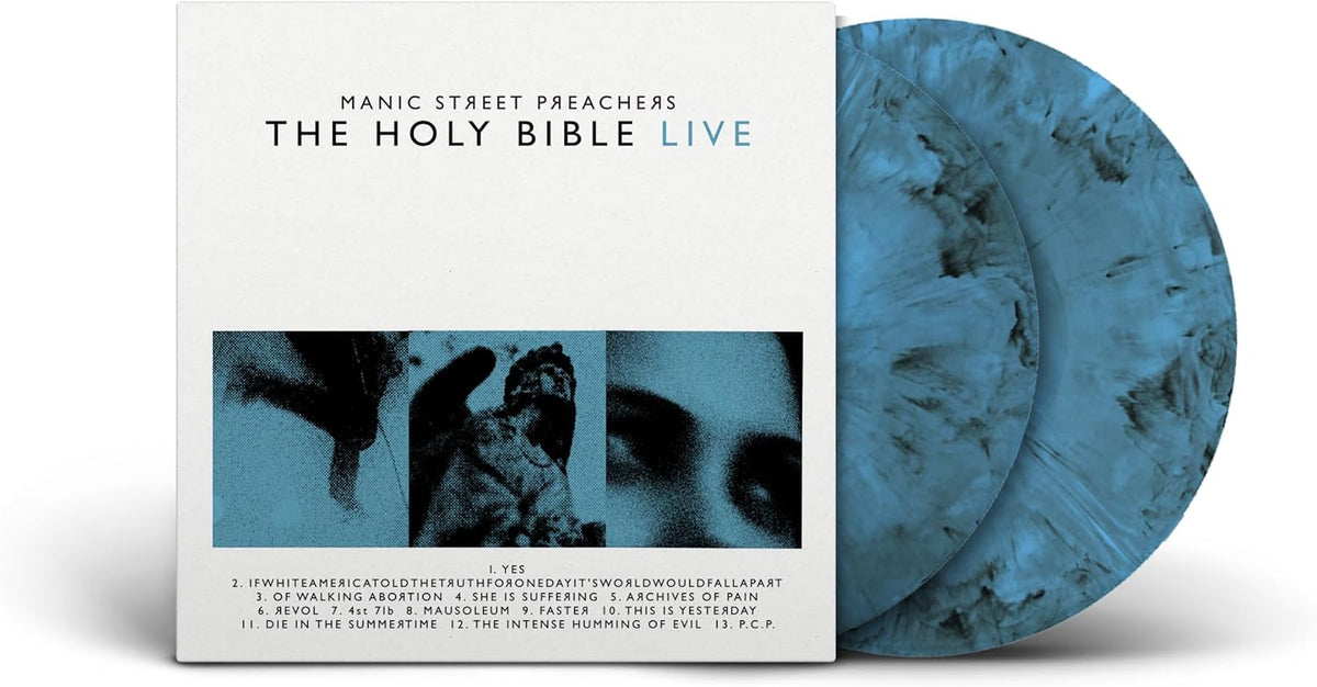 The Holy Bible Live 2 LP Blue Marble Vinyl by Manic Street Preachers live Roundhouse