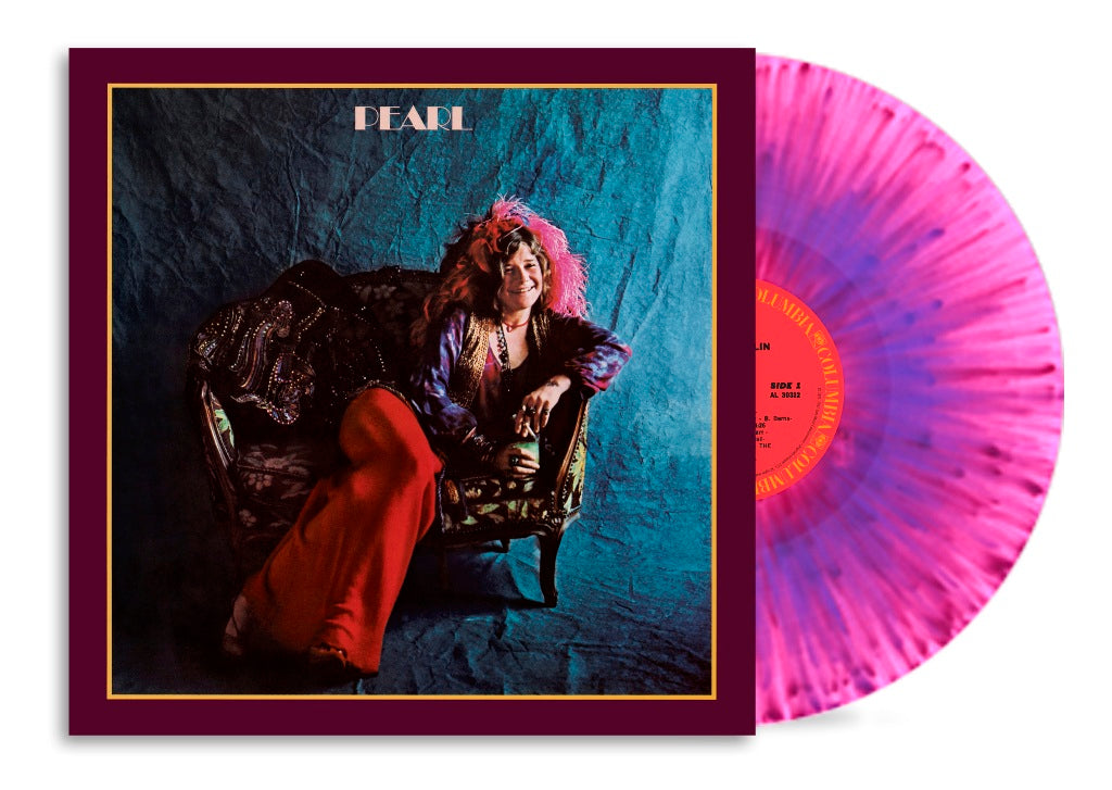 Pearl pink splatter vinyl LP by Janis Joplin featuring Cry Baby and Move Over.