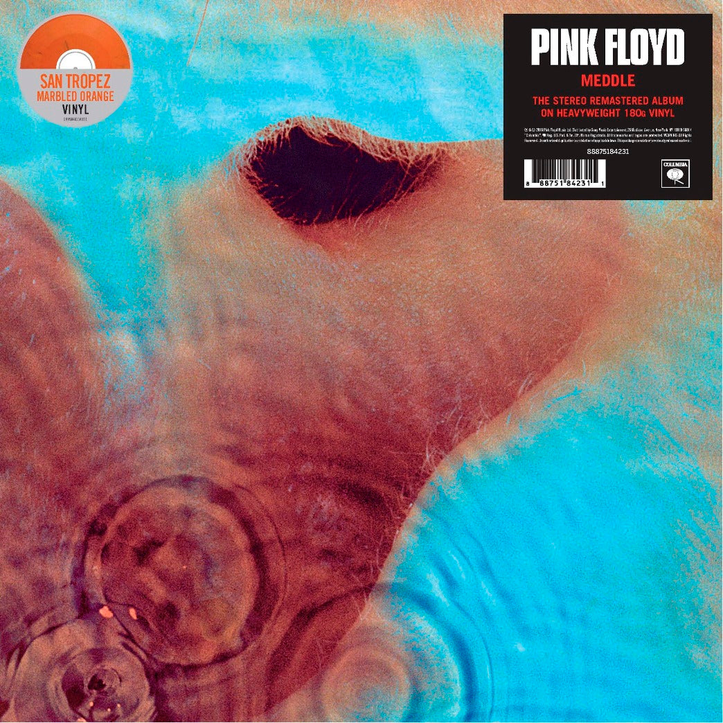 Pink Floyd Meddle LP San Tropez Orange marbled vinyl featuring Echoes.