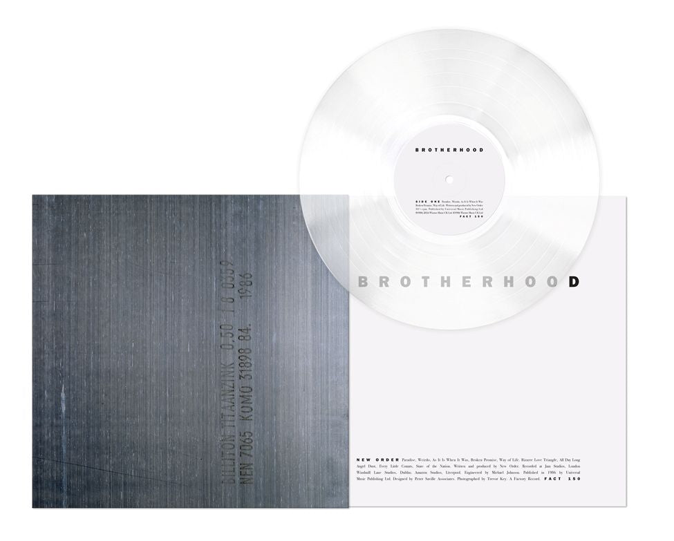 Brotherhood Clear Vinyl LP by New Order classic post-punk and electronic album.