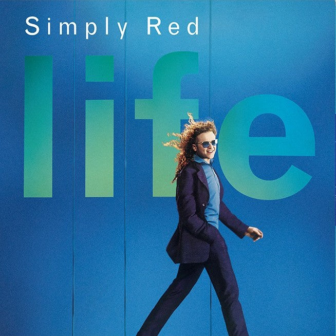 Simply Red Life LP Curacao Blue Vinyl featuring Fairground and Never Never Love.