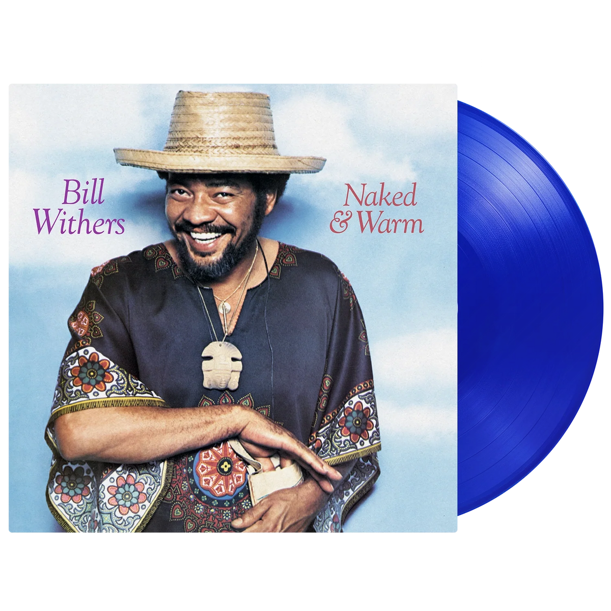Bill Withers Naked And Warm blue vinyl LP back cover artwork