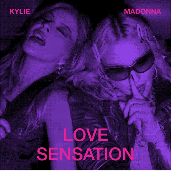 Madonna & Kylie Love Sensation 7" Single Clear Vinyl in colour picture sleeve.